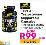 NPL Test-X Testosterone Support 60 Capsules