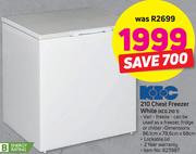 KIC 210Ltr Chest Freezer White KCG-210-1