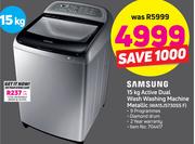 Samsung 15Kg Active Dual Wash Washing Machine Metallic WA15J5730SS F