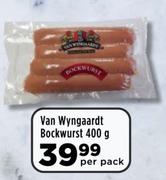 Van Wyngaardt Bockwurst-400g Per Pack