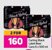 Carling Black Label Beer Cans-For 2 x 6 x 500ml
