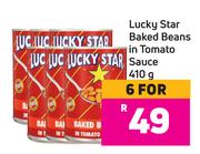 Lucky Star Baked Beans In Tomato Sauce-For 6 x 410g