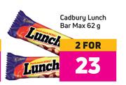Cadbury Lunch Bar Max-For 2 x 62g