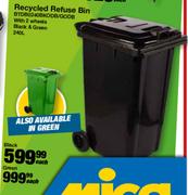 Recycled Refuse Bin Green-240L Each