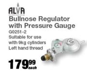Alva Bullnose Regulator With Pressure Gauge G0251-2-Each