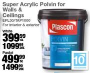 Plascon Super Acrylic Polvin For Walls & Ceilings Pastel-20L