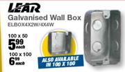 Lear Galvanised Wall Box 100 x 50 ELBOX4X4W