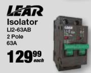 Lear 2 Pole 63A Isolator L12-63AB
