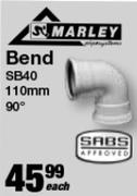 Marley 110mm 90° Bend SB40