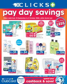 Clicks : Pay Day Savings (18 September - 02 October 2024 While Stocks Last)