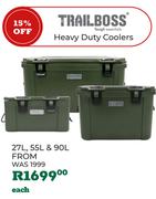 Trail Boss Heavy Duty Coolers 27L, 55L & 90L (Priced From)