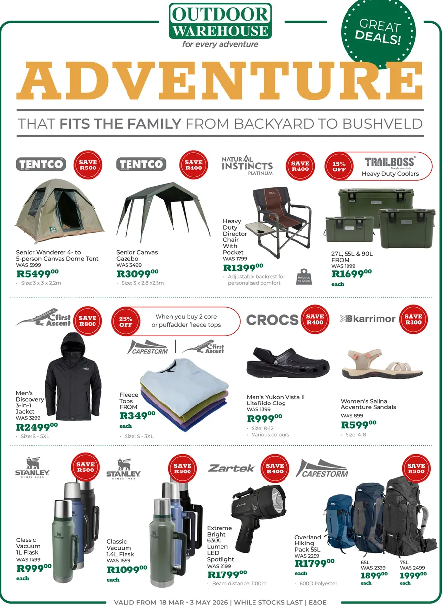 Outdoor Warehouse : Adventure That Fits The Family (18 March - 03 May 2026)