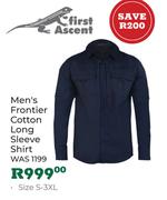 First Ascent Men's Frontier Cotton Long Sleeve Shirt (Size S-3XL)