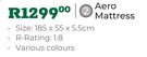 First Ascent Aero Mattress Size 185 x 55 x 5.5cm