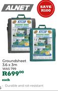 Alnet Groundsheet 3.6 x 3m-Each