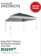 Natural Instincts Easy-Pitch Deluxe 3x3 Nylon Gazebo 3 x 3 x 2.54m