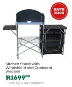 Natural Instincts Kitchen Stand With Windshield & Cupboard