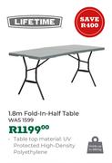 Life Time 1.8m Fold In Half Table
