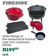 Fireside Wide Range Of Pre Seasoned & Enamel Cast Iron Cookware (Priced From)