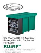 National Luna 12V 25 Amp DC-DC Auxiliary Battery Box With Cables & Hardware