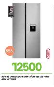 Defy 490L Nett Met Fridge DFF447/DFF458 SxS + WD 20-543