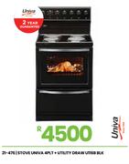 Univa 4 Plate Stove + Utility Draw U116B BLK 21-476