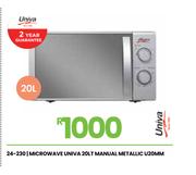 Univa 20L Manual Metallic Microwave U20MM 24-230