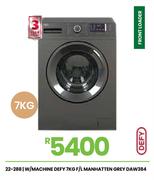 Defy 7Kg F/L Manhattan Grey W/Machine DAW384 22-288