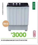 Defy 9Kg T/T WHT W/Machine DTT169 22-321