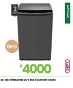 Defy 8Kg T/L MET W/Machine DTL165/156 22-316
