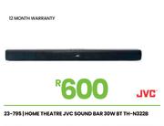 JVC Home Theatre Sound Bar 30W BT TH-N322B 23-795