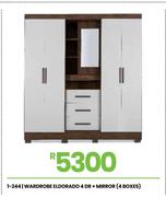 Eldorado 4DR + Mirror (4 Boxes) Wardrobe