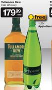 Tullamore Dew Irish Whiskey 750Ml+ Free 1.25L Appletiser