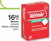 Rennie Antacid Tablets, Assorted-24's
