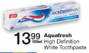 Aquafresh High Definition White Toothpaste-100ml
