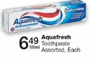 Aquafresh Toothpaste Assorted-100ml
