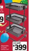 Adjustable 3 Layer Utility Cart