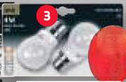 PnP 4W BC/ES/SES Warm White LED Mini Globe Twin Pack-Each