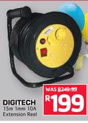Digitech 15m 1mm 10A Extension Reel