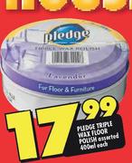 Pledge Triple Wax Floor Ploish Assorted-400ml