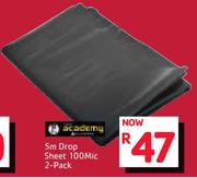 Academy 5m Drop Sheet 100Mic 2-Pack