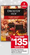 Drostdy Hof Claret Select Or Natural Sweet Red-3Ltr Each