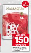 Namaqua Dry Red Or Johannisberger Red-5Ltr Each