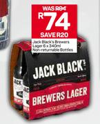 Jack Black's Brewers Lager Non-Returnable Bottles-6 x 340ml