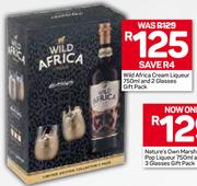 Wild Africa Cream Liqueur-750ml & 2 Glasses Gift Pack