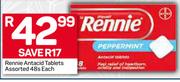 Rennie Antacid Tablets-48's Pack Each