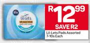 Lil-Lets Pads 7's/10's-Each