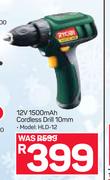 Ryobi 12V 1500 Mah Cordless Drill 10mm HLD-12