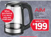 Aim 2Ltr Glass Kettle AGK12