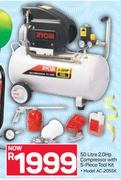 Ryobi 50Ltr2.0Hp Compressor With 5 Piece Tool Kit AC-2055K